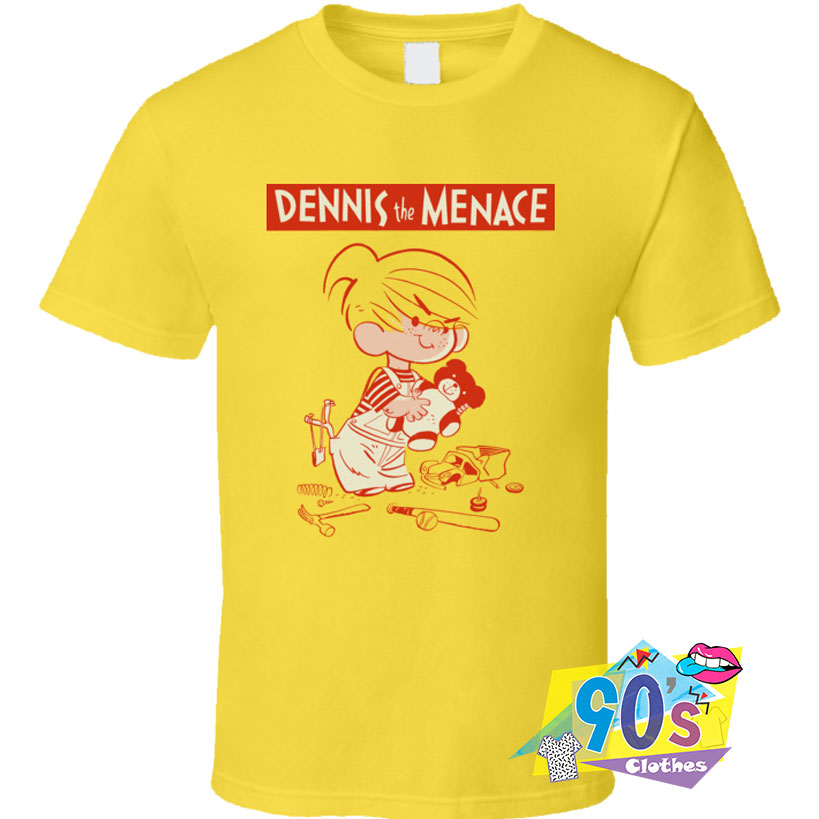 90s Dennis The Menace Retro Cartoon T Shirt 