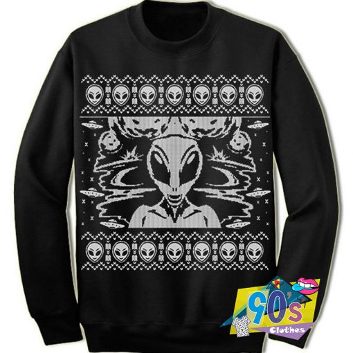Alien Want To Believe Ugly Christmas Sweatshirt