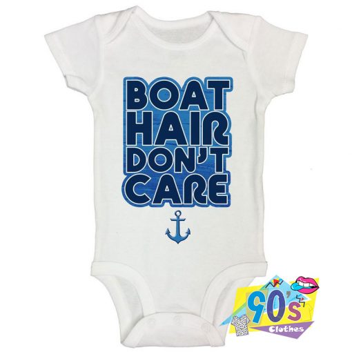 Boat Hair Dont Care Blue Baby Onesie