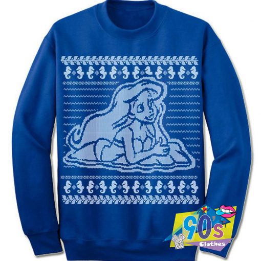 Cute Ariel Little Mermaid Ugly Christmas Sweatshirt