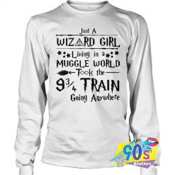 Harry Potter Just A Wizard Girl Living Muggle Word Sweatshirt