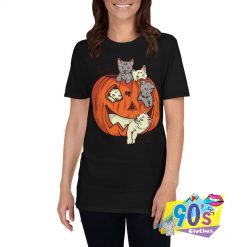 Vintage Pumpkin Kittens Halloween Kitty T shirt