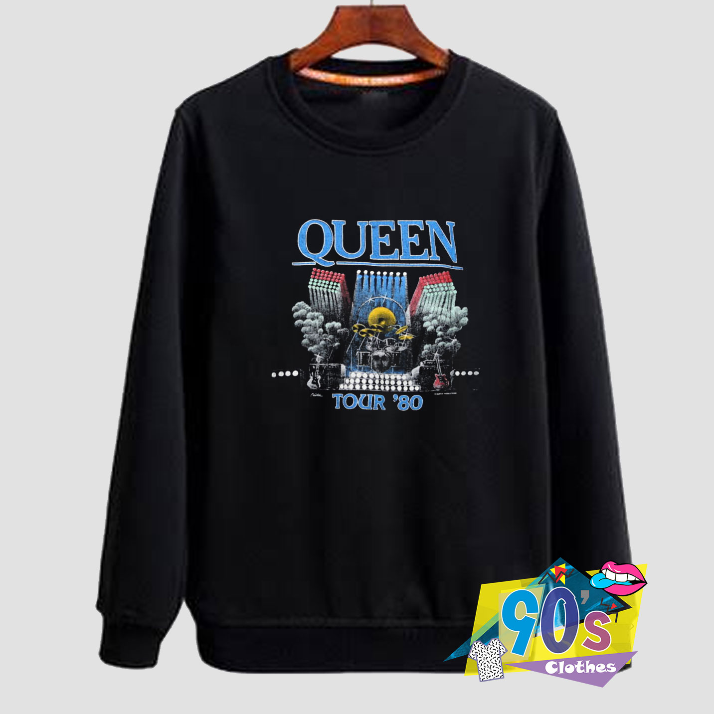 Cheap Queen  Tour 80 Sweatshirt  On Sale 90sclothes com
