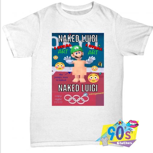 I Steel Art Naked Luigi Mario T shirt
