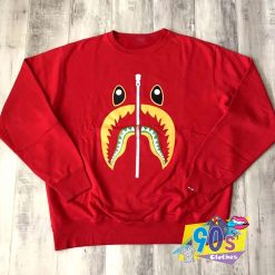 BAPE Red Shark Zipped Unisex Sweatshirt