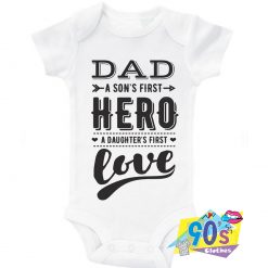 Father Day Dad Is My Hero Quote Baby Onesie