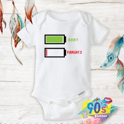 Funny Battery Baby And Parents Baby Onesie