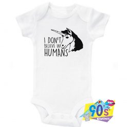 Funny Unicorn I Dont Believe In Humans Baby Onesies