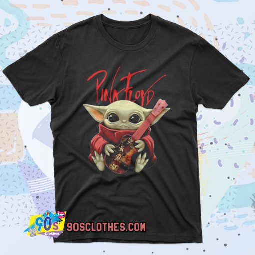 Baby Yoda Hug Pink Floyd Guitar 90s T Shirt Style