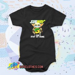 Baby Yoda Subway I Cant Stay at Home Cool Baby Onesie