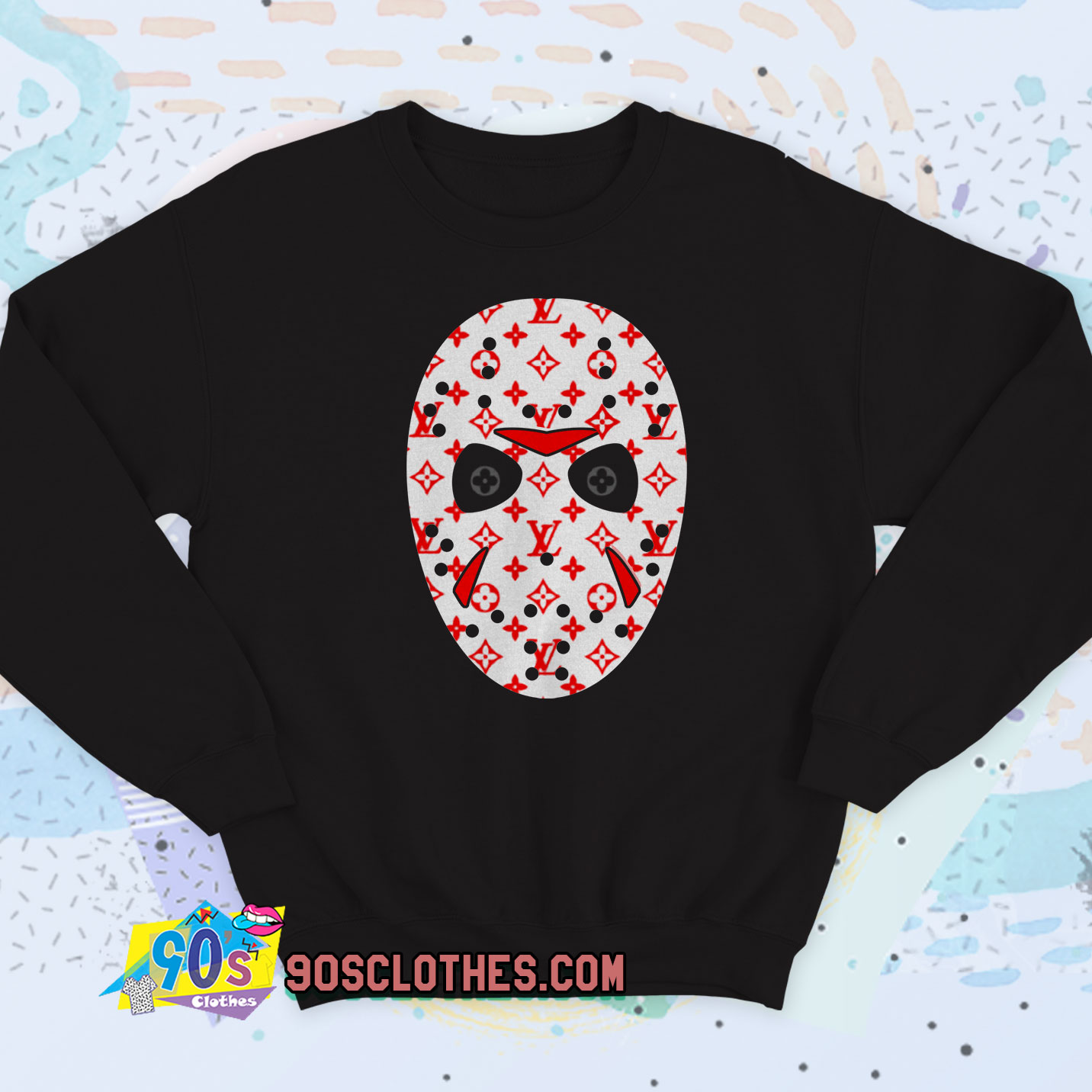 Jason Voorhees Mask Lv Monogram Sweatshirt Style 