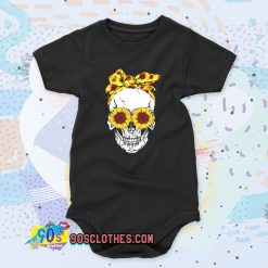Lady Skull Sunflower Cool Baby Onesie