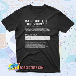 Tour 2009 Radiohead Crew 90s T Shirt Style