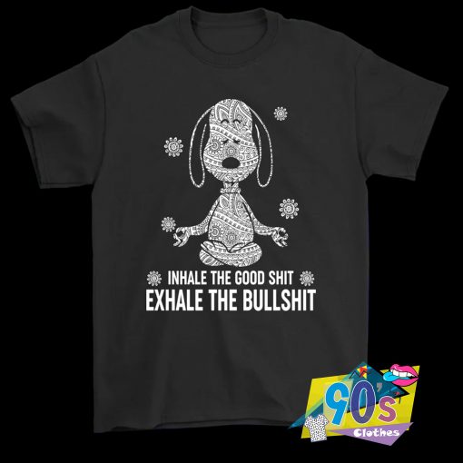 Exhale The Bullshit Snoopy Namaste T Shirt