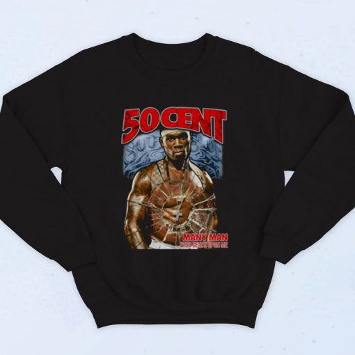 50 Cent Many Man Black Rapper Fashionable Sweatshirt