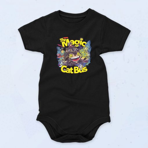 Black The Magic Cat Bus Totoro Funny Baby Onesie