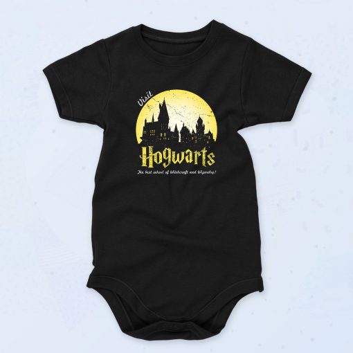 Black Visit Hogwarts Funny Baby Onesie