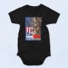 American Flag Lion Vintage Style Baby Onesie