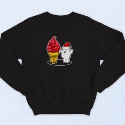 Polar Bear With Hat And Soft Ice Cream 90s Sweatshirt Fashion
