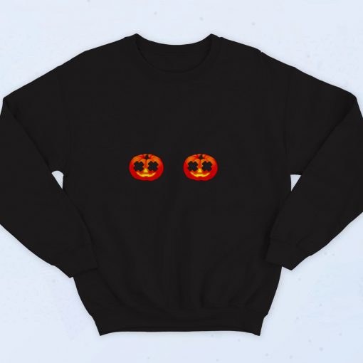 Pumpkin Boobs Funny Halloween Unisex 90s Sweatshirt Fashion