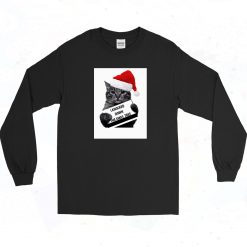 Knock Down Christmas Cat Poster Long Sleeve Style