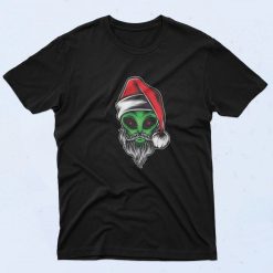Santa Claus Alien Face Art Design T Shirt