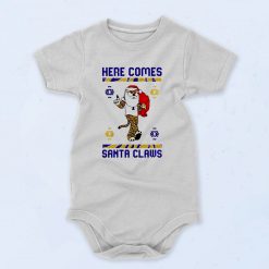 Here Comes Santa Claws With Present Baby Onesie