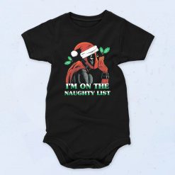 The Naughty List Deadpool Funny Graphic Baby Onesie