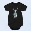 Hipster Deer with Latte Fashionable Baby Onesie