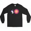 Astronaut Space Animation Vintage 90s Long Sleeve Shirt