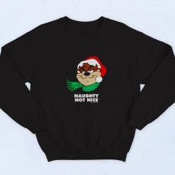 Tasmanian Devil Naughty Not Nice Christmas Vintage Sweatshirt