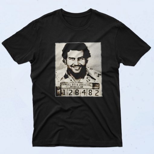 Pablo Escobar Mugshot Cool 90s Rapper T shirt