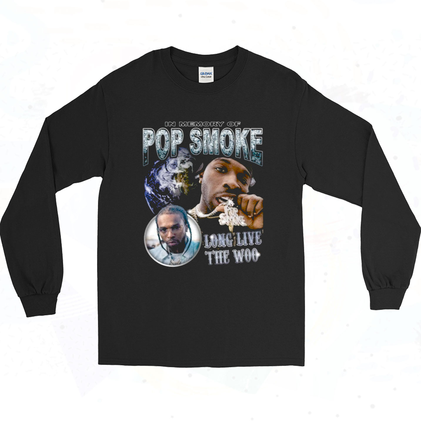 Pop Smoke Long Live the Woo Sweat à capuche Vintage Style Rétro Musique rap hip hop drôle 