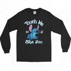 Lilo Stitch Touch Me And I Will Bite You Authentic Longe Sleeve Shirt