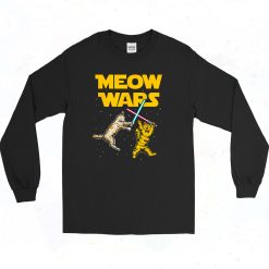 Meow Wars Space Cat Kitten Authentic Longe Sleeve Shirt