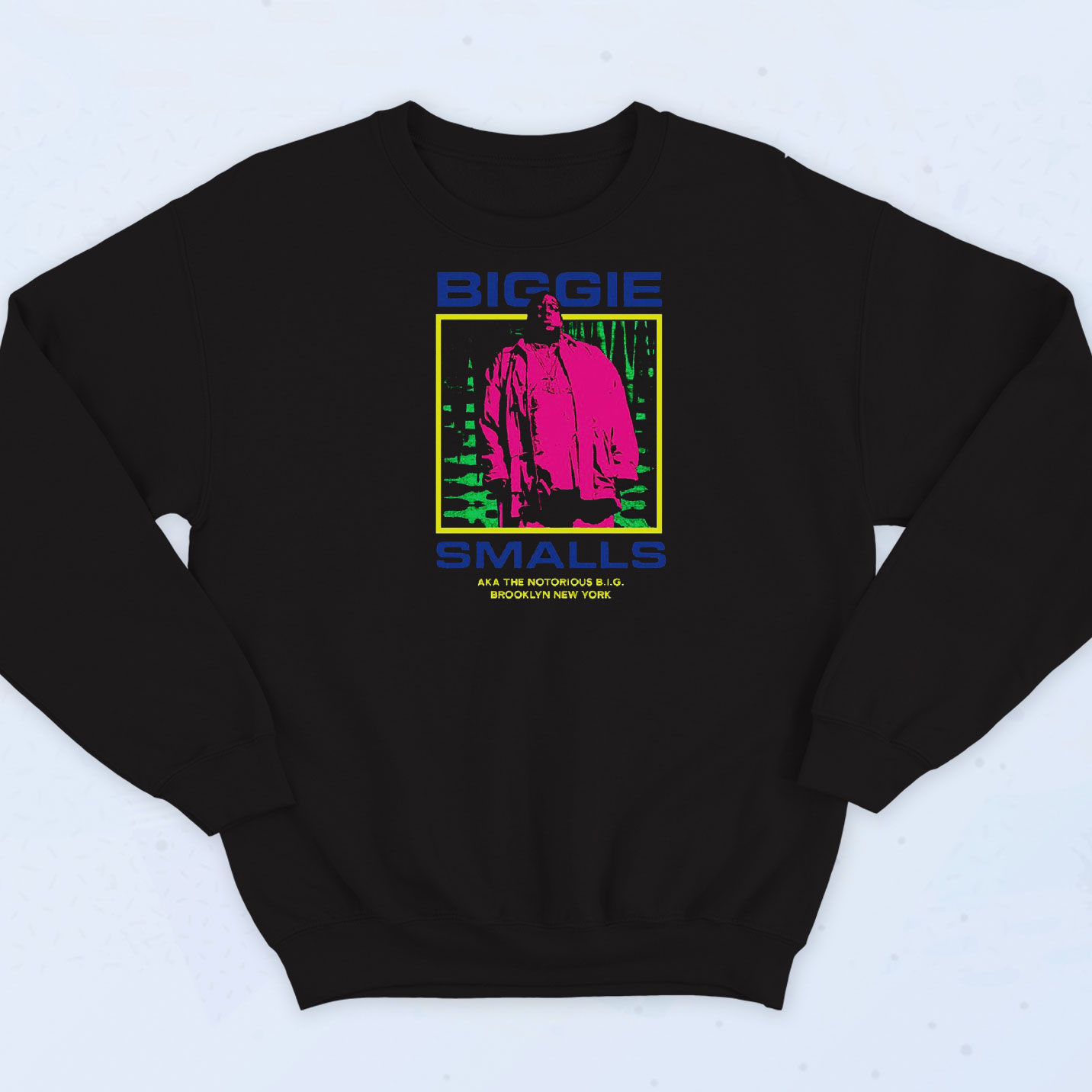Neon graphic Biggie Rapper Sweatshirt - 90sclothes.com