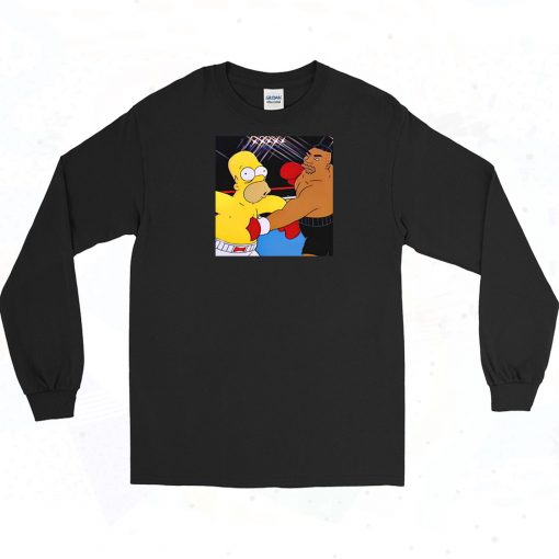Homer Simpson Bart Mike Tyson Long Sleeve Shirt
