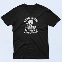 Dead Inside Wine Skeleton T Shirt