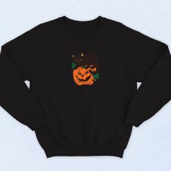 Pumpkin Face And Black Cat Sweatshirt