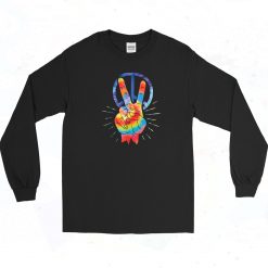 Peace Hand Sign Art Long Sleeve Shirt