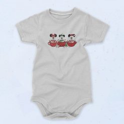 Mickey and Minnie Mouse Snowmen Latte Baby Onesie