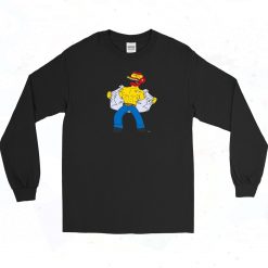 The Simpsons Groundskeeper Willie Tears Off Long Sleeve Shirt