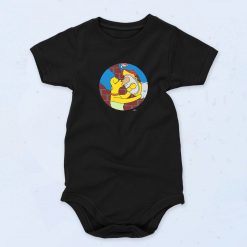 The Simpsons Marge And Homer Pie Man Upside Down Kiss Baby Onesie