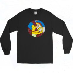 The Simpsons Marge And Homer Pie Man Upside Down Kiss Long Sleeve Shirt