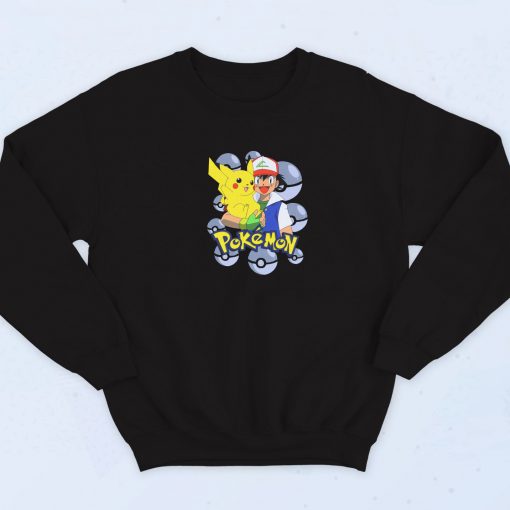 Pokemon Ash and Pikachu 90s Sweatshirt