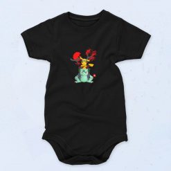 Pokemon Pikachu And Bulbasaur Mashup 90s Baby Onesie