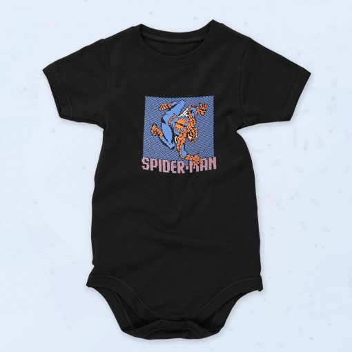 Spiderman 8 Bit 90s Baby Onesie