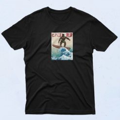 Bigfoot Surfing Great Wave of Kanagawa Shonan 90s Style T Shirt