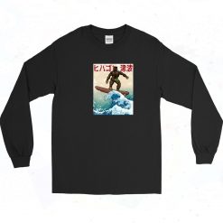 Bigfoot Surfing Great Wave of Kanagawa Shonan Long Sleeve Shirt