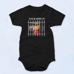 Funny Trump In Prison Lock Him Up Baby Onesie 90s Style